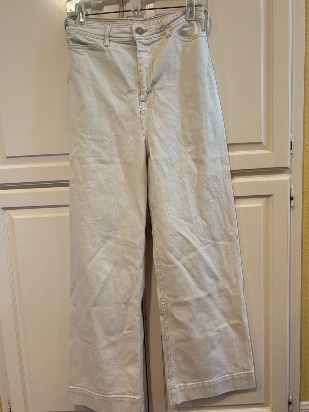 G. Label Wide Leg Cream Denim Jeans. Size 29 - Picture 9 of 10